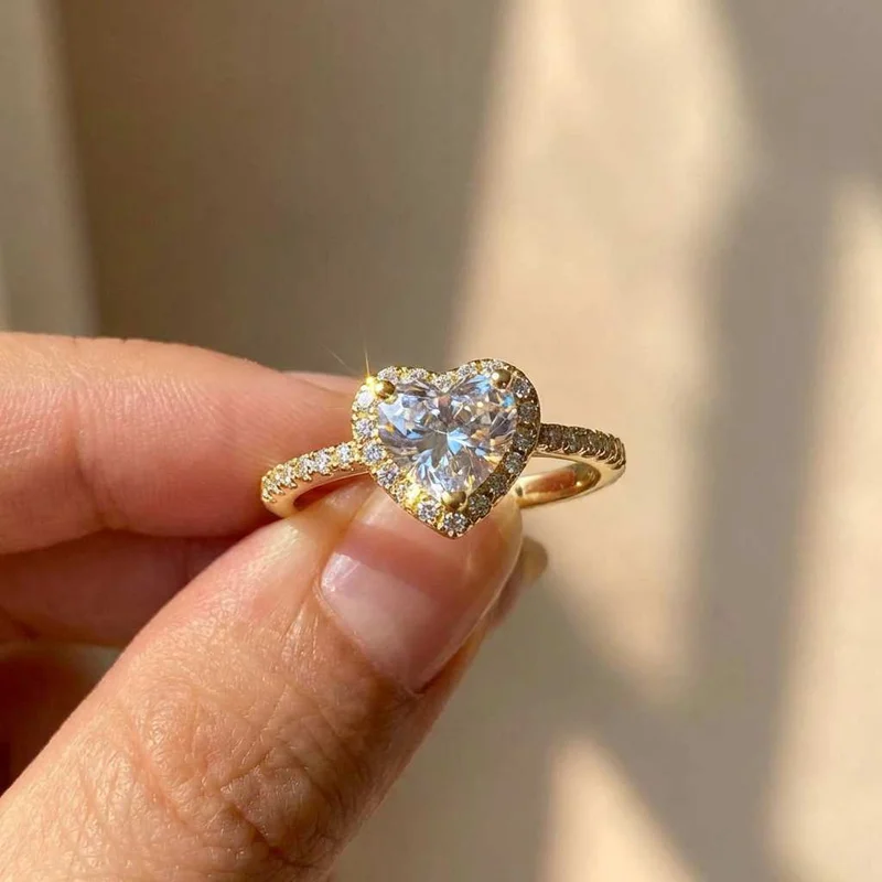 925 Sterling Silver Heart Designed Exquisite  Rings for Women Shiny Zirconia Finger Engagement High Quality Hot Sale Jewelry view 4