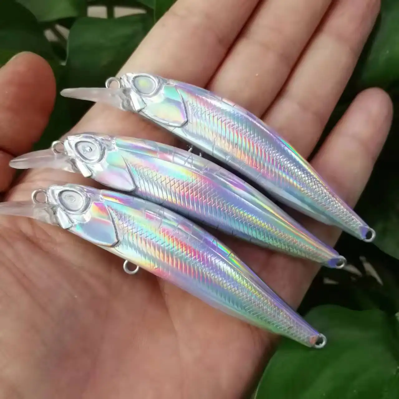 Imagem -02 - Holograma em Branco Minnow Isca Dura 77 mm 7.4g Topwater Isca de Pesca de Água Salgada Baixo Isca sem Pintado Minnow Pesca 77sp 20 Pcs