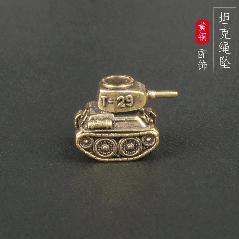 

Antique Brass T29 Tank Pendant Military EDC Keychain, Handmade Knife Lanyard Handcrafted Gift for Survival Gear Fans Hobbyists