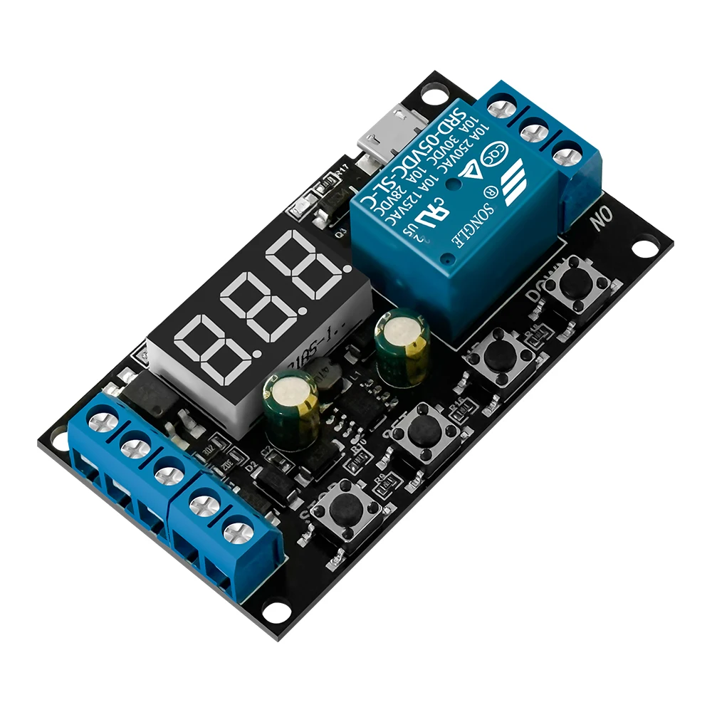 Micro USB Time Delay Relay DC 5-30V LED Display Automation Cycle Delay Timer Control Off Switch Delay Time Relay 5V 12V 24V