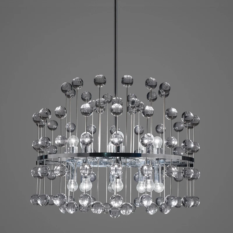 

Art Deco Luxury Crystal Pendant Lights Shop Hall Parlor Chandeliers Dining Table Kitchen LED Hanging Lamps for Living Room