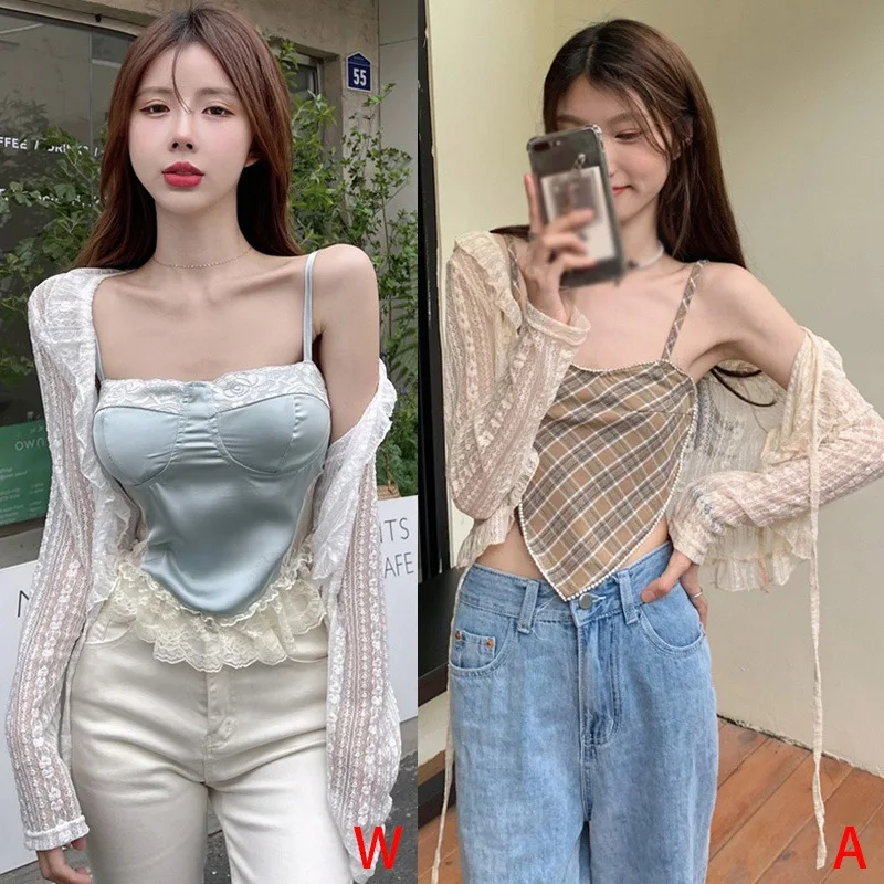 Lace Shirt Korean Summer Cardigan Sunscreen Casual Long Sleeves Short Shirts Sun Protection Clothing