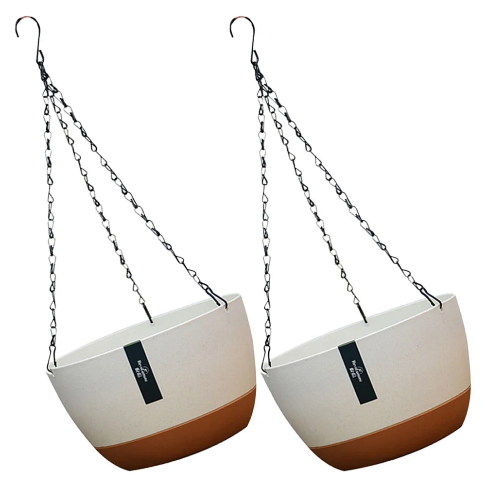 2 Sets Small Hanging Baskets for Plants Flower Planting Container Planter Outdoor Pots Indoor