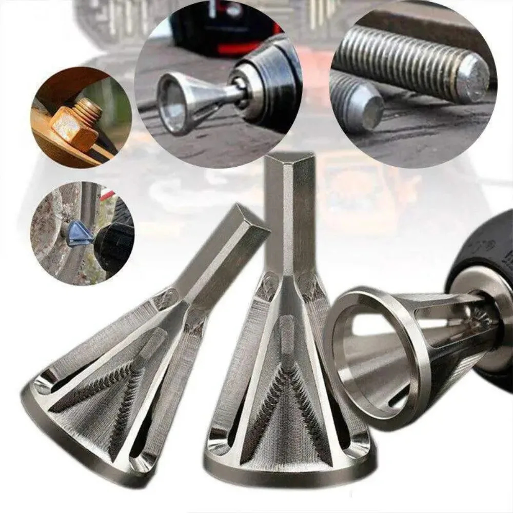 High-Speed Steel Deburring And Chamfering Tools Stainless Steel Drilling Triangle Shanks Hexagonal Threaded Edges Power Drill