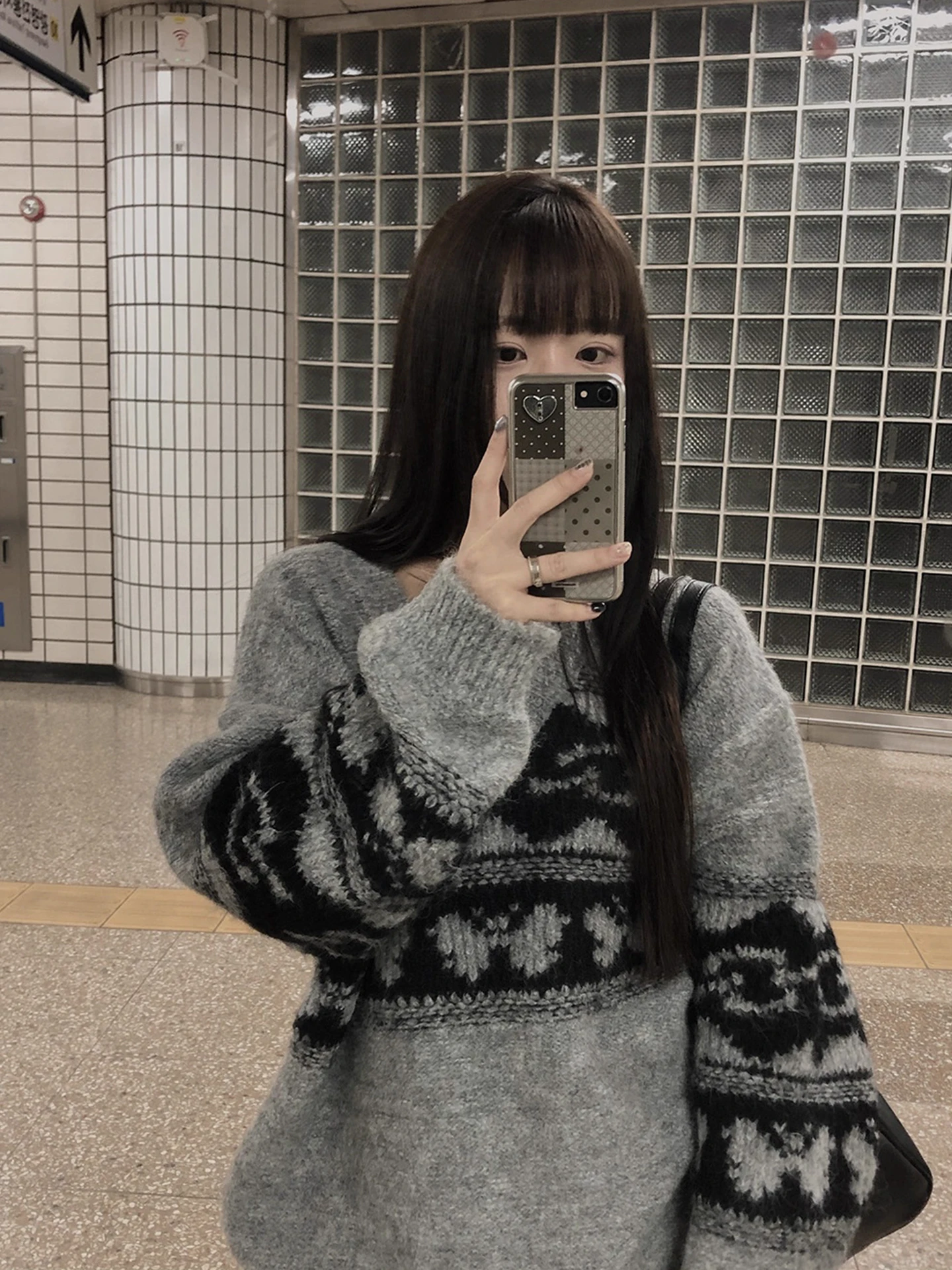 Pull tricoté ample en v pour femme, couleur Blo, à motifs floraux, rétro, assorti, toutes saisons, nouvelle collection hiver