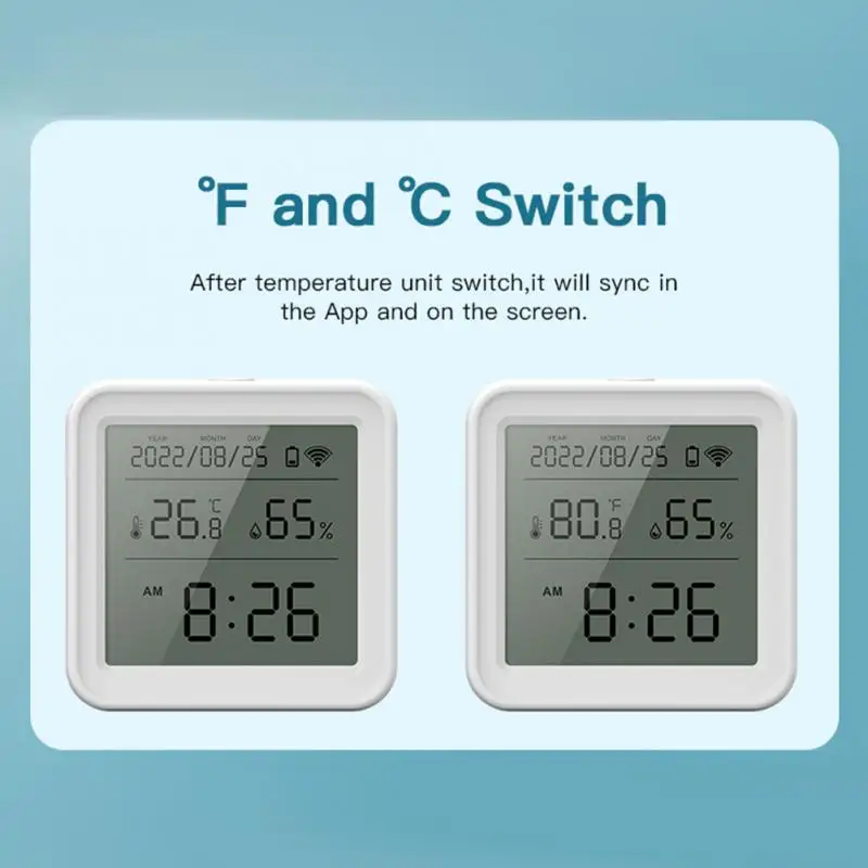 Tuya WIFI Temperature Humidity Sensor Hygrometer Thermometer Smart Home Backlight Smart Life Support Alexa Google Assistant