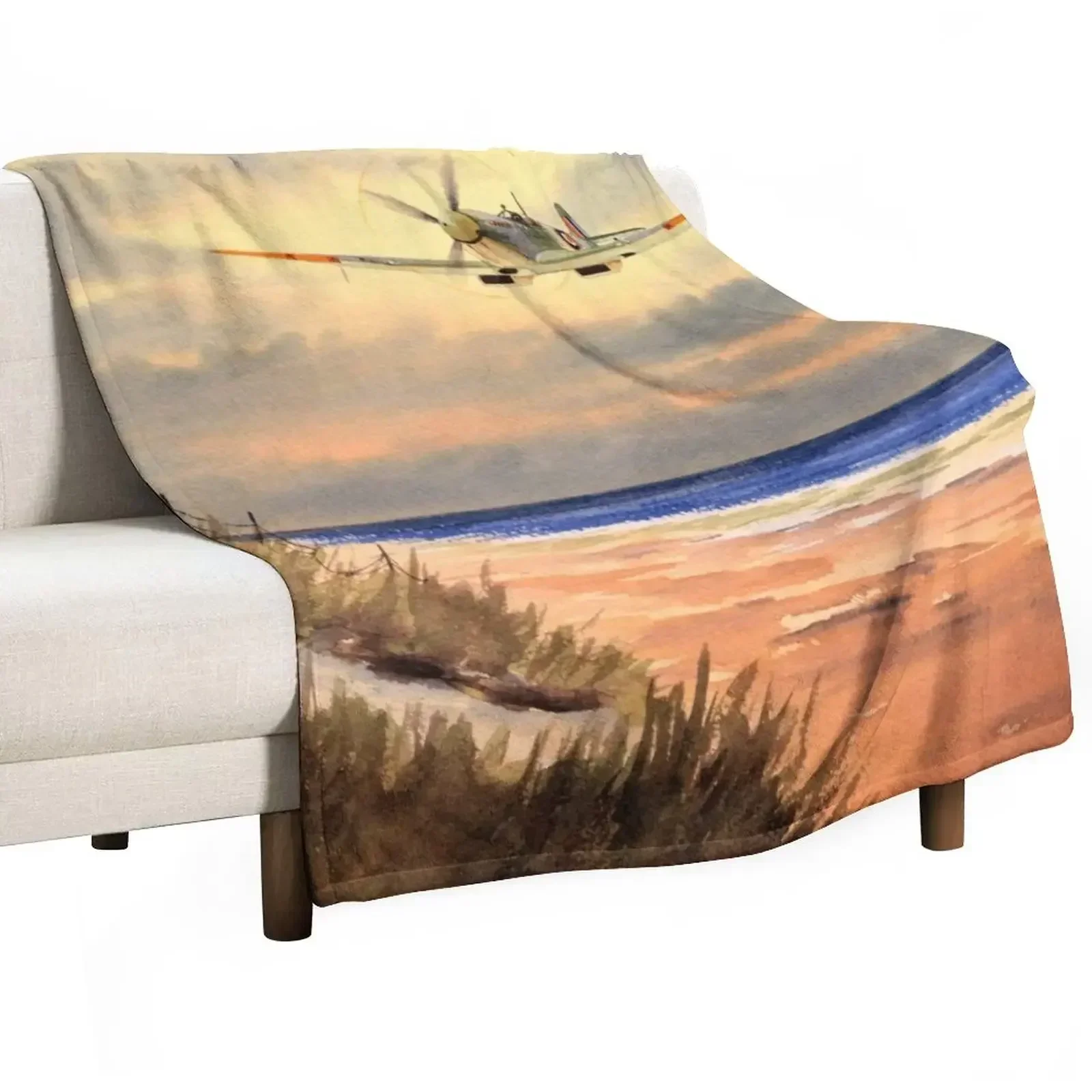 

Spitfire MK 9 Throw Blanket blankets ands Flannel Fabric Decorative Sofas Fashion Sofas Blankets