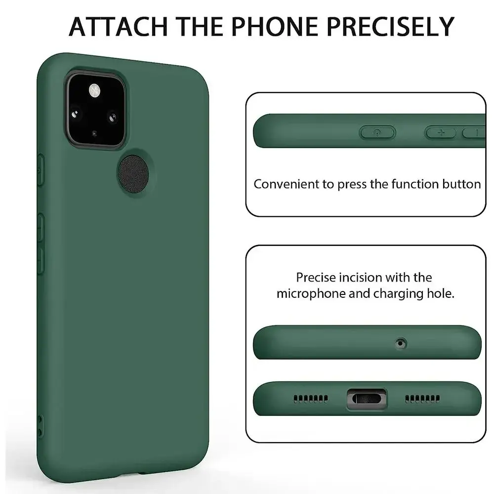 Liquid Slicone stoß feste Soft Phone Hülle für Google Pixel 5 5a 9 pro xl 3 3a xl 3xl 4 xl 4a 4g 5g 8a 6a 7a Cover Fundas Capa – Detail 4