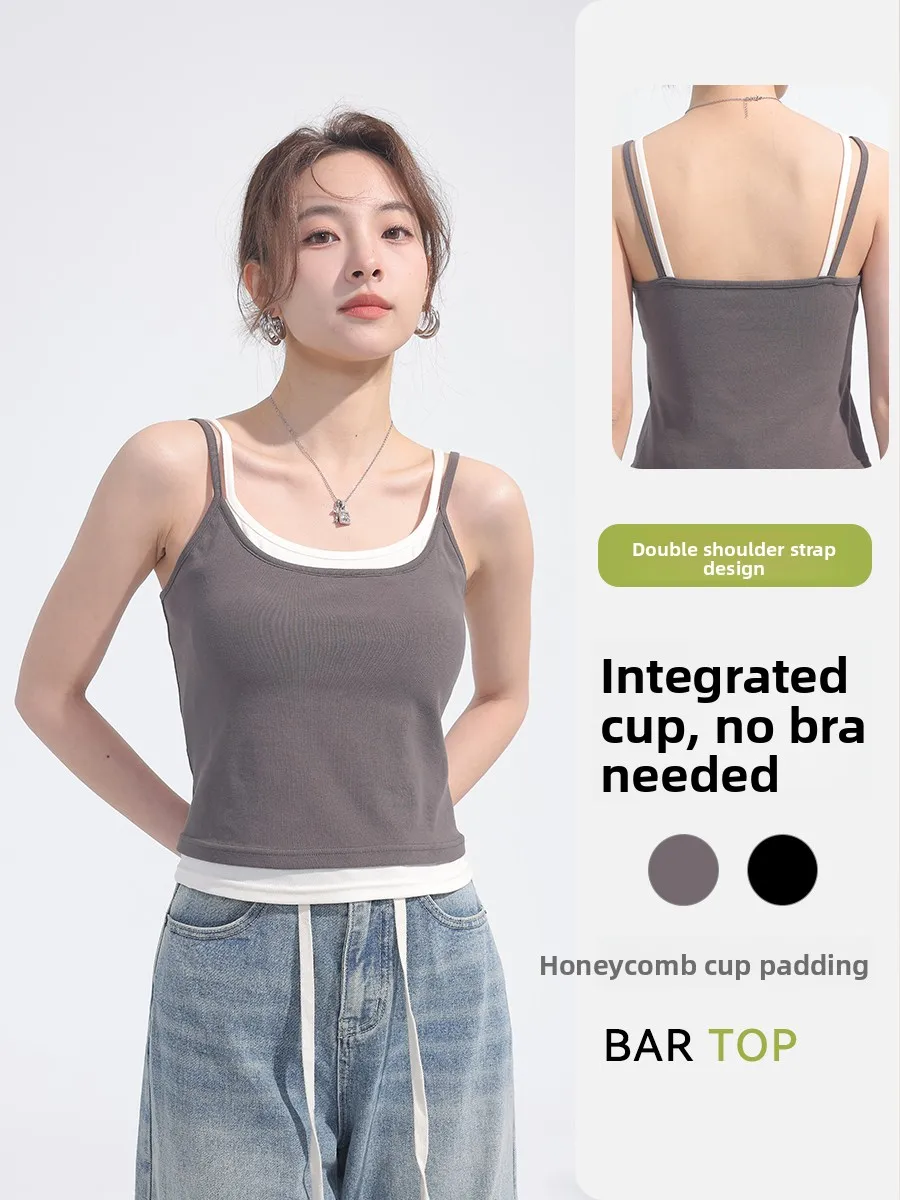   Vrouw Strapl Brtte Bal Eendelig Svel Dames Top Street Sle Dunne Zomer Faion Innerlijke Slijtage Bovenkleding