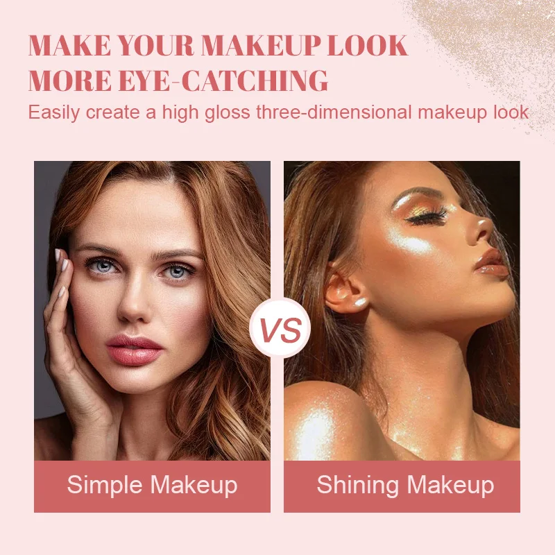 Evidenziatore in polvere bianca al chiaro di luna Polvo De Hadas Glitter Shimmer Contorno Ombreggiante Illuminatore per donne Viso Corpo Glitter Trucco