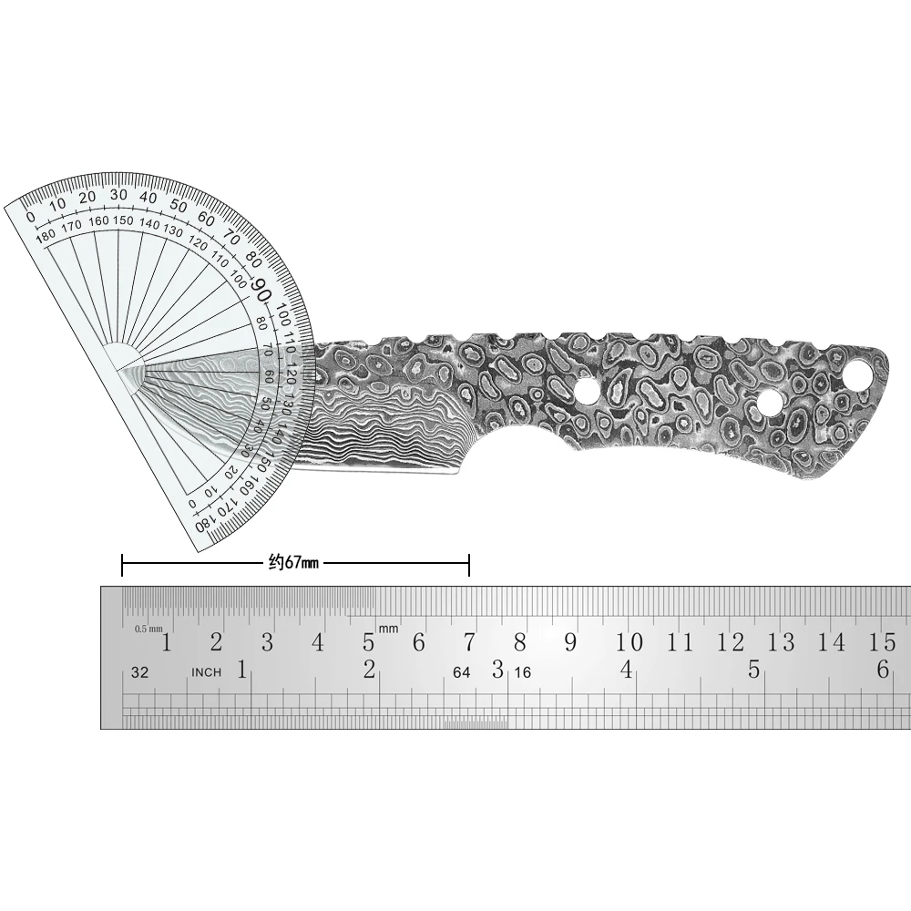 Integral Damascus steel blank blade Fixed Blade pocket knife blanks Outdoor knife Personalised customised knife making supplies