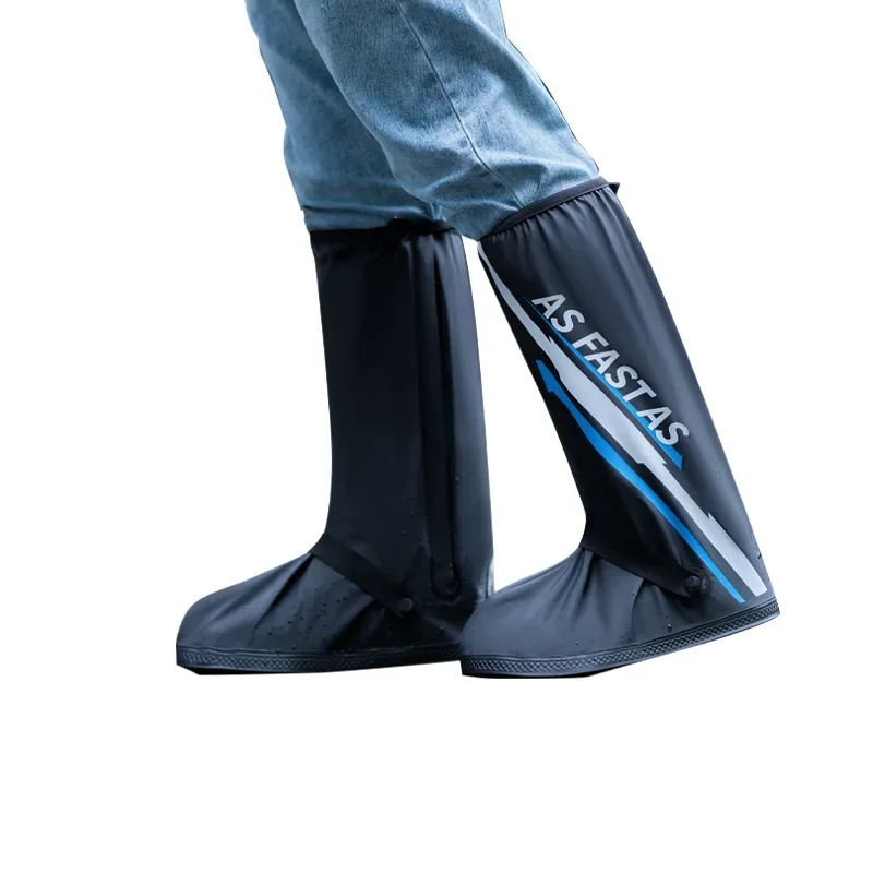 Waterproof Rain Boots with Thickened Cover Waterproof Dustproof, High Top Wear-resistant Motorcycle Anti-skid Riding PVC Adult
