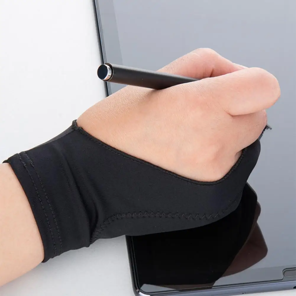 1 stücke zeichnung handschuhe tablet touch artist handschuhe schützen bildschirm handschuhe mit zwei finger skizzieren handschuhe für ipad air pro