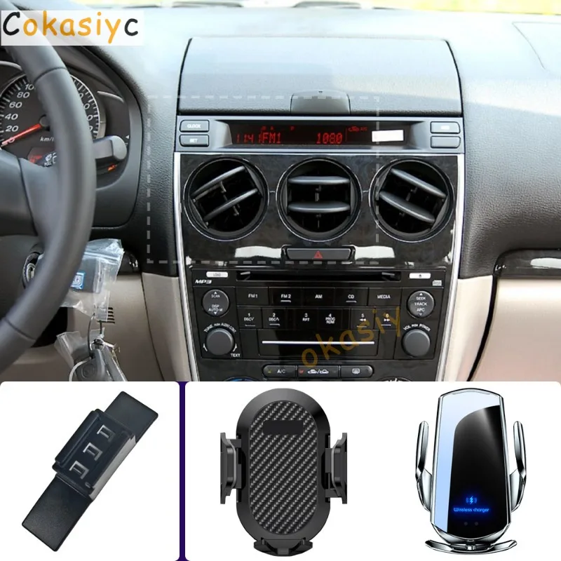 Suporte de Telefone para Carro para Mazda 6 2004 2005 2006 2007 2008 2009-2015, Suporte para Celular com Carregamento Sem Fio e Base Fixa Especial