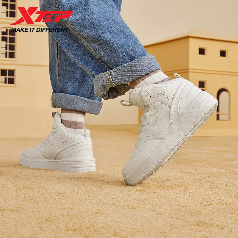 รองเท้าผ้าฝ้าย Xtep สำหรับผู้หญิง กันน้ำ พื้นรองเท้ายืดหยุ่น ยาง ทนทาน สไตล์มินิมอล รองเท้ากลางข้อ แฟชั่น รองเท้าสำหรับกิจกรรมกลางแจ้ง 877418370014