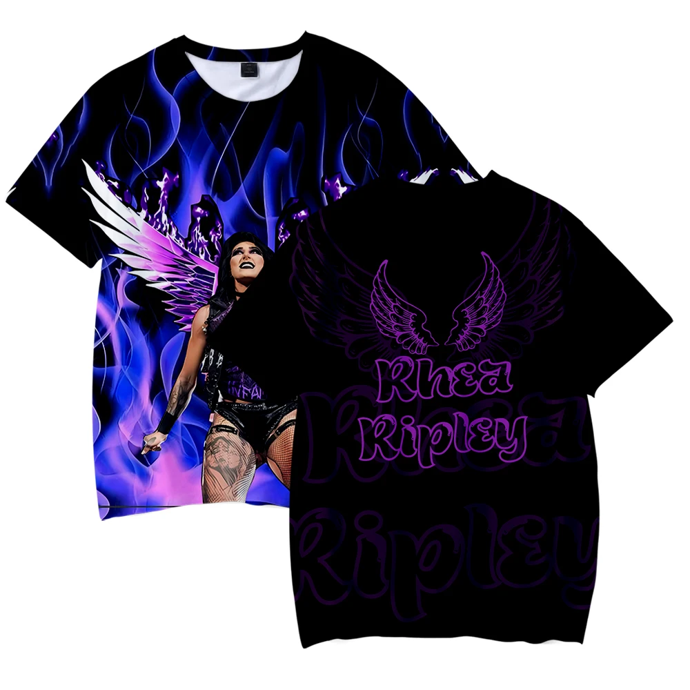 Rhea Ripley Merch 티셔츠 Merch 반소매 티셔츠 유니섹스 힙합 탑 유니섹스 패션 Rhea Ripley Lover streetwear 티셔츠 선물