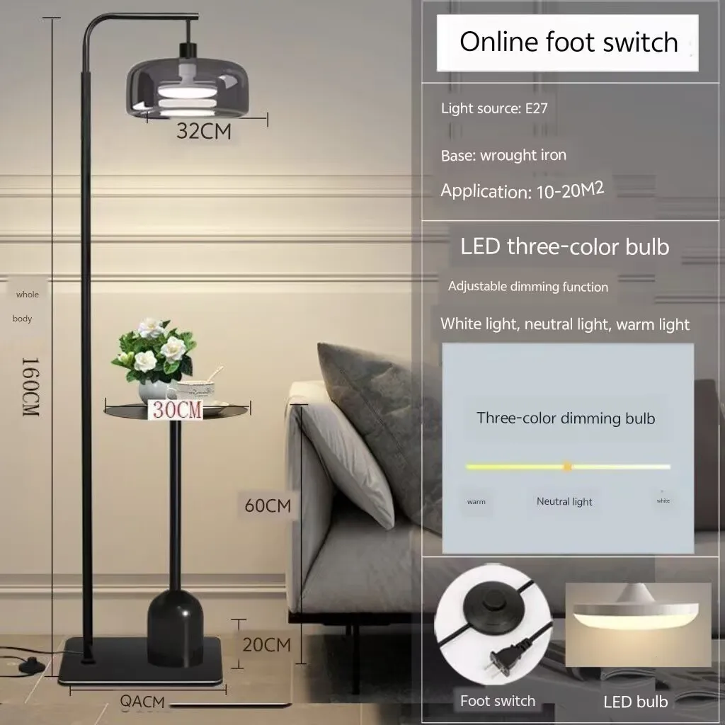Simple floor lamp, fishing lamp beside the living room sofa, eye friendly standing desk lamp, high end storage floor lamp