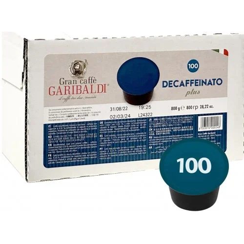 Gimoka garibaldi espresso coffee capsules compatible with lavazza blue - box of 100 units - decaffeinated