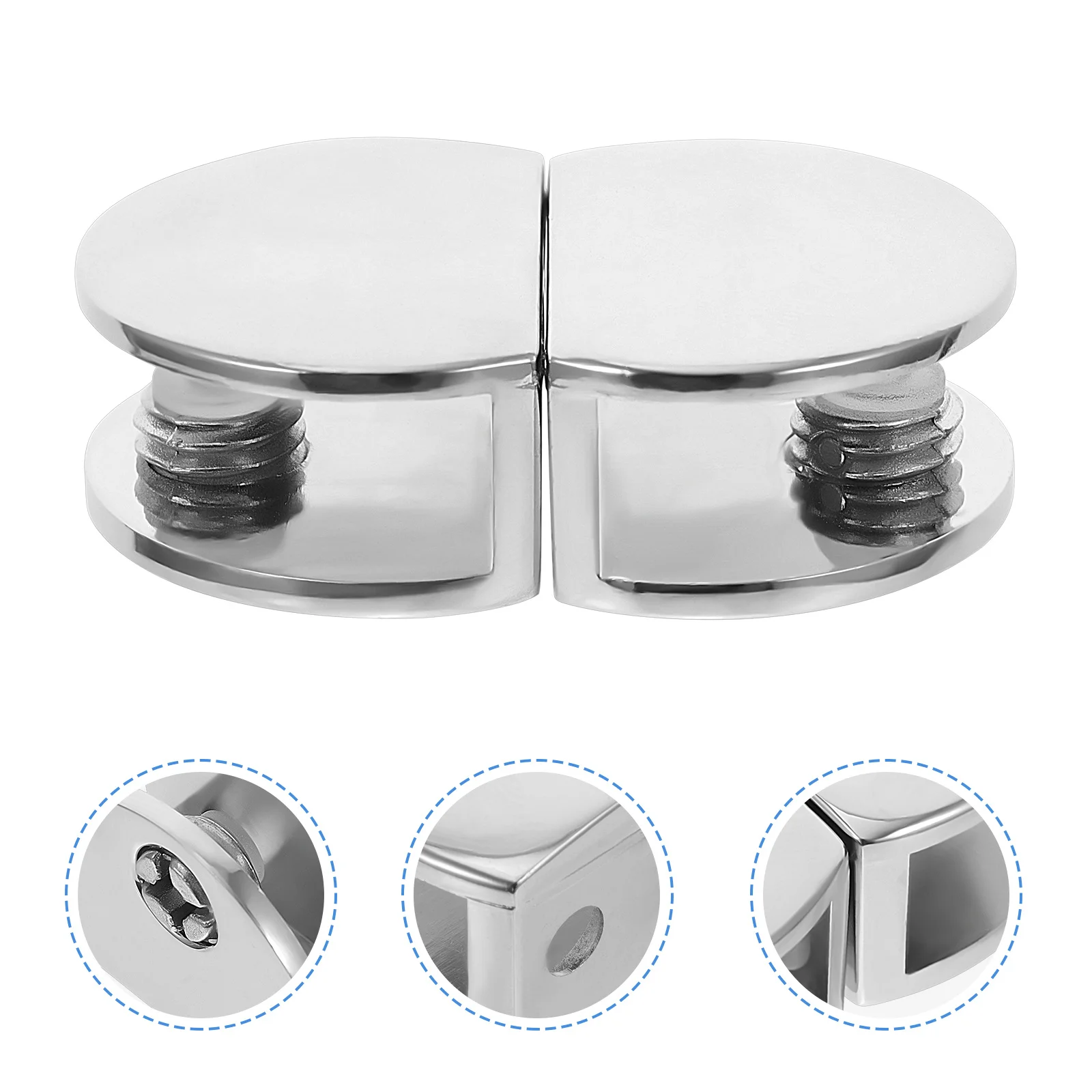 

4Pcs Aluminium Glass Clamps Furniture Glass Shelf Brackets Durable Fixing Clips for Wine Cabinet Bathroom Display Cabinet