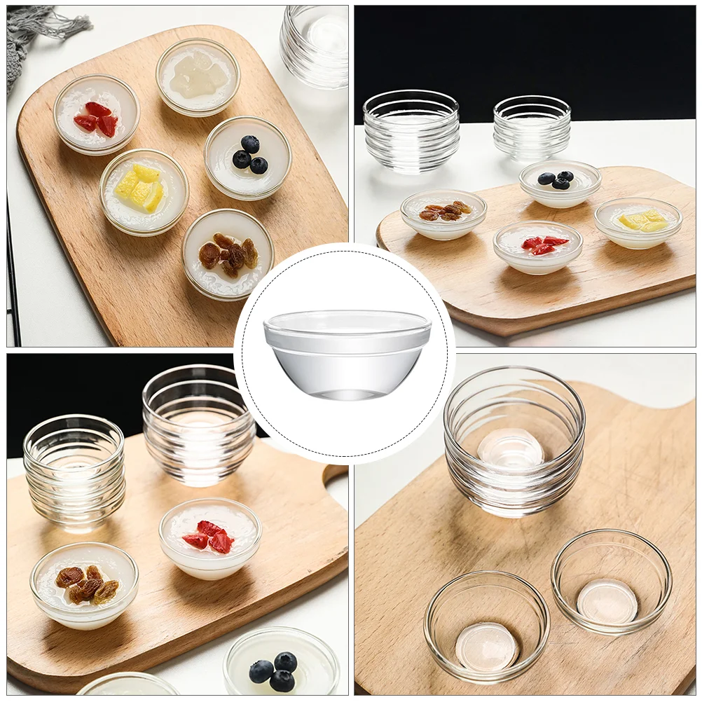 12Pcs Glass Bowls Set Round Dessert Dishes Glass Tiny Ramekins