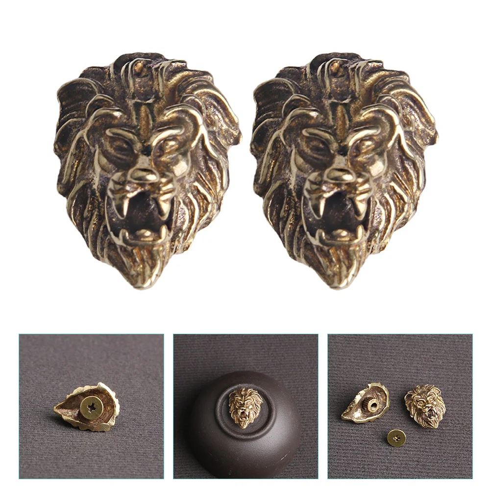 2pcs Fastener Decorative Vintage Decors Lion Style Vintage Decors for DIY Jackets