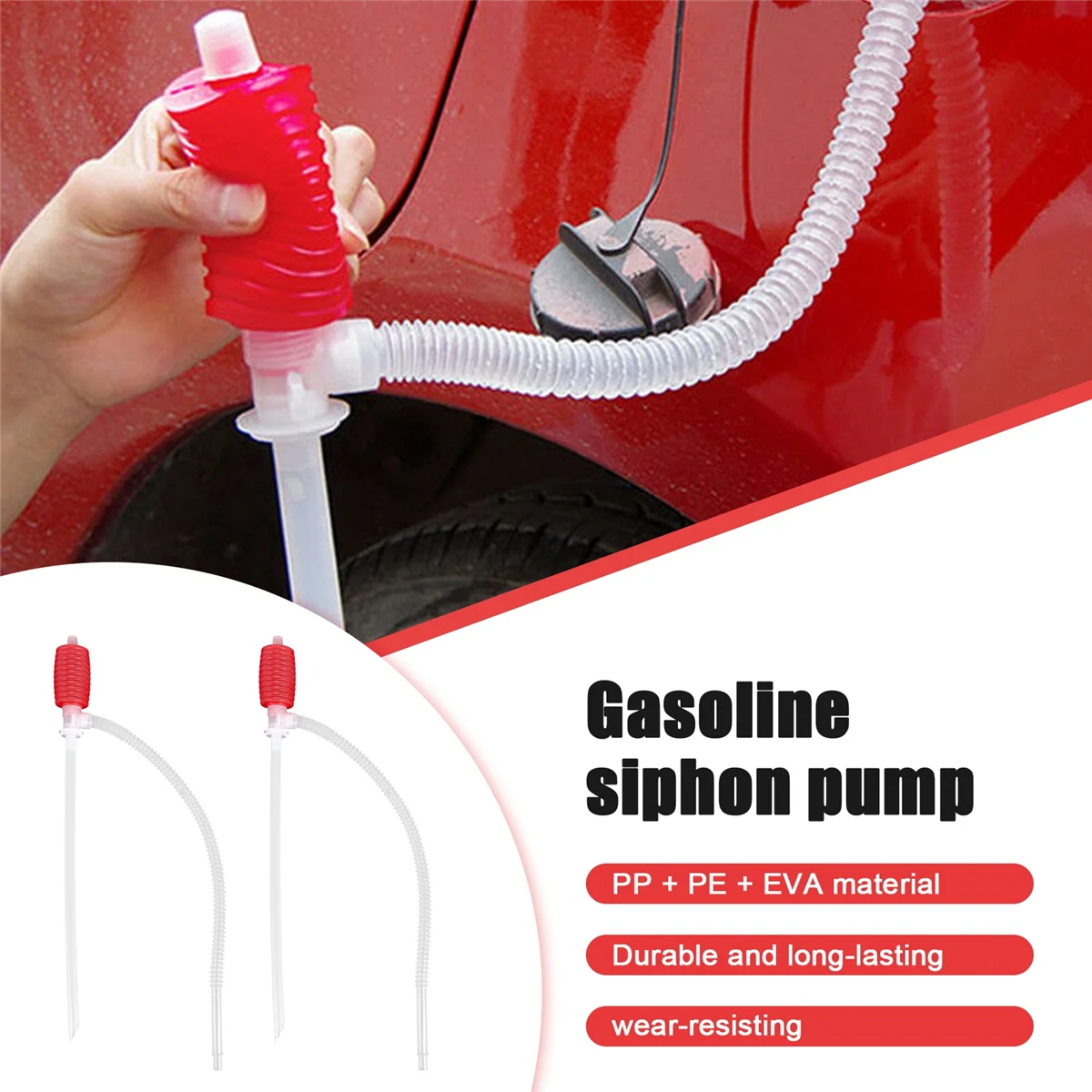 2 ชิ้น Universal การใช้ Transfer Siphon Pump - ขนาดใหญ่บีบ Siphon สําหรับเครื่องตัดหญ้าและคู่มือสูบน้ําเบนซิน, น้ํา, แอลกอฮอล์