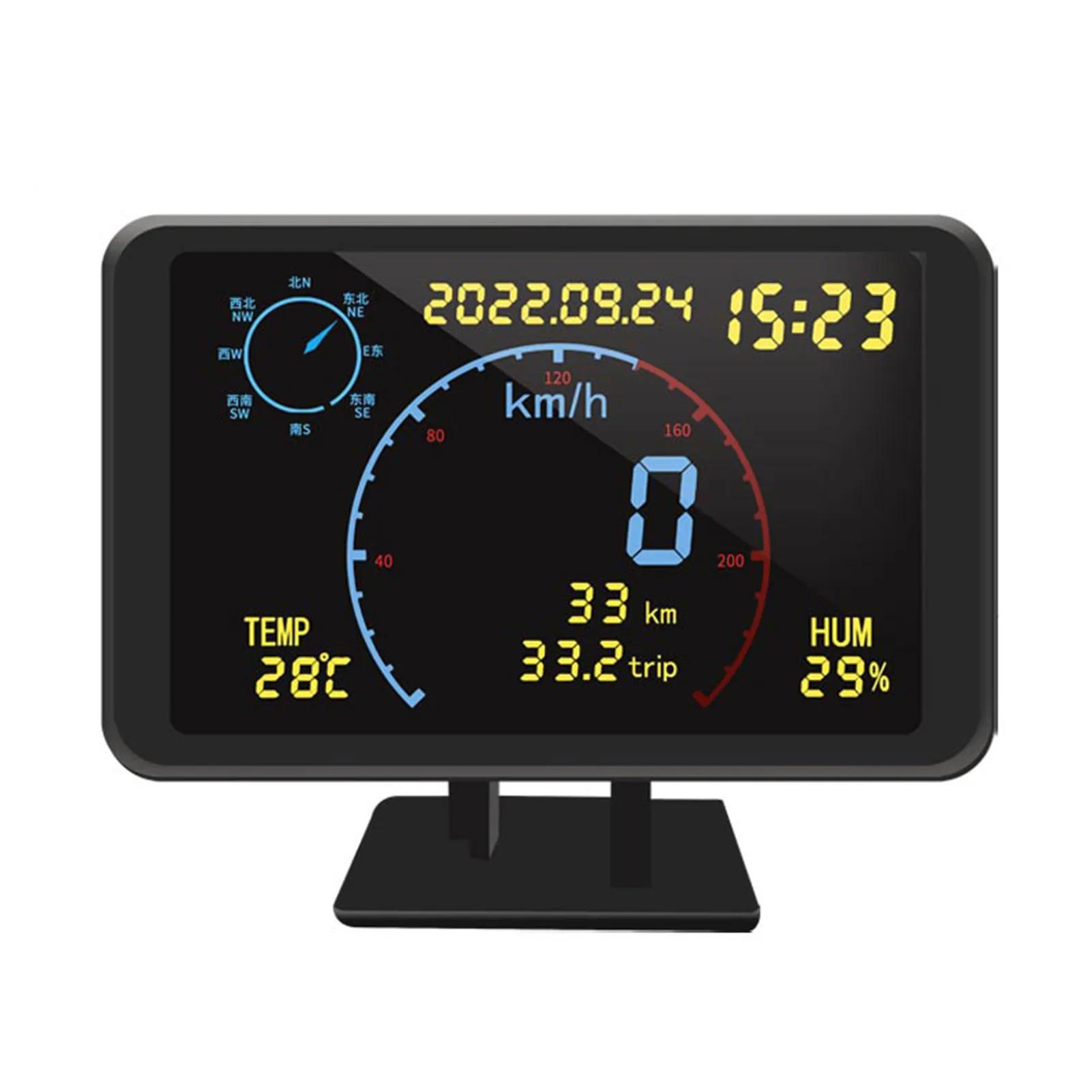 Contachilometri digitale GPS contachilometri per moto Display LCD da 4.7 pollici Display HUD con allarme di eccesso di velocità per tutti i veicoli