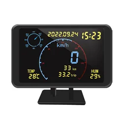 Contachilometri digitale GPS contachilometri per moto Display LCD da 4.7 pollici Display HUD con allarme di eccesso di velocità per tutti i veicoli 5-24V