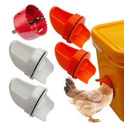 Poultry Chicken Feeder Hen Trough Gravity Farm Chicken Feed 3 Ports and Hole Saw Rainproof Feeder For Farm Coop Poultry