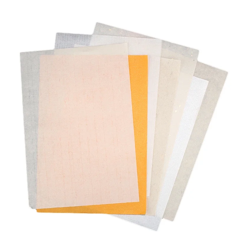 Handmade Xuan Paper Chu Pi Jute Xuan Paper Sprinkle Gold Foil Letterhead Chinese Drawing Calligraphy Fiber Half Ripe Rice Papier