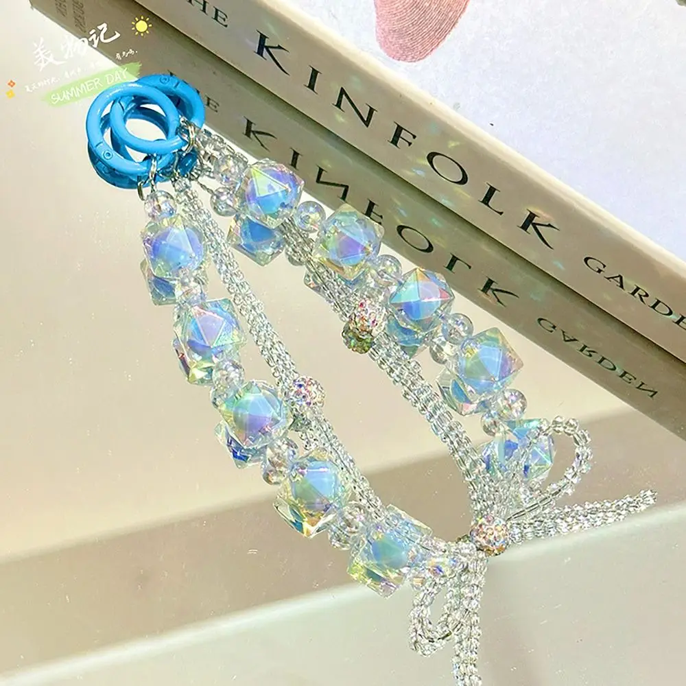 Colorful Hanging Cord Mobile Phone Strap Beaded Double Layer Handmade Phone Charm Rope Anti-lost Mobile Chain Lanyard Universal