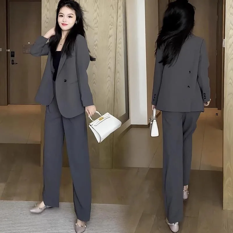 

Professional Women's Three-Piece Suit Jacket Outerwear Polyester Fiber Long Sleeve Long Pants Autumn 2024 Collection
