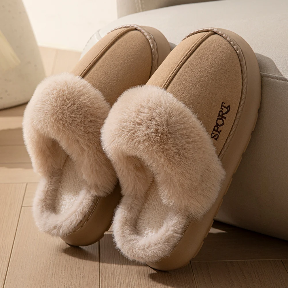 Pantuflas de invierno para mujer, cálidas, antideslizantes, con suela gruesa y transpirable, ideales para el hogar, para uso en interiores y exteriores, y como botas de nieve.