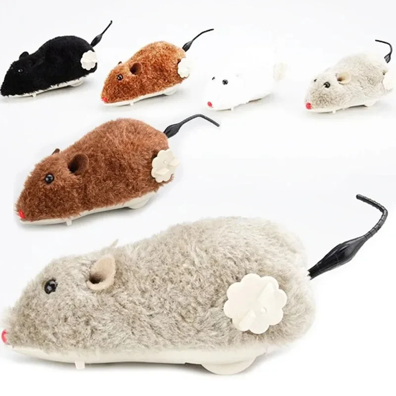 

1Pc Plush Fake Mouse Toy Interactive Funny and Cute Creative Moving The Clockwork To Run Halloween Props April Fool's Day