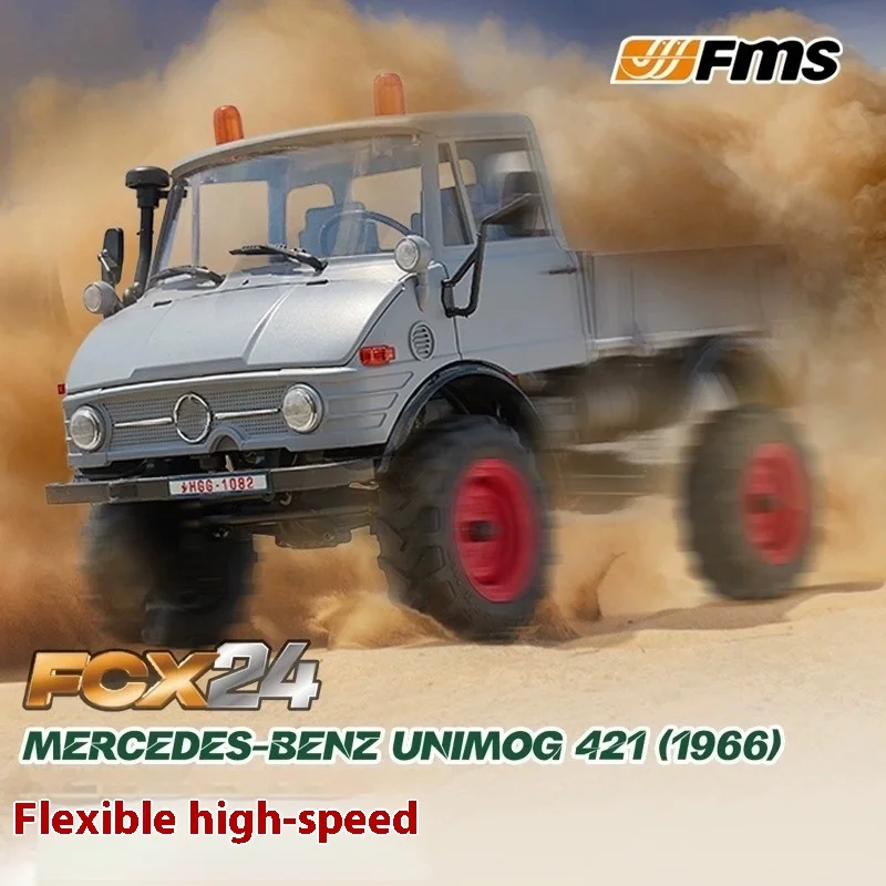 Fms New 1/24 Unimog Fcx Series Off Road 4wd Rc Climbing Car Remote Control Electric Simulation Car Model Zabawka dla dorosłych Prezent