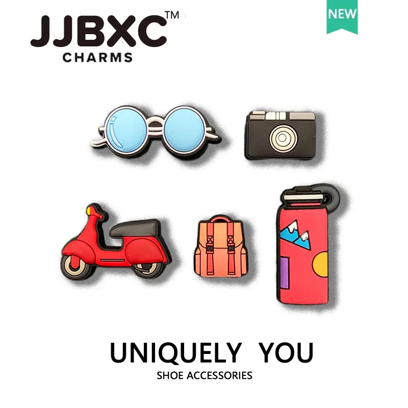 JJBXC CHARM Shoe Accessories Vacation Travel Motorcycle Backpack Sunglasses DIY Shoes Decorations Suitable for cross Shoes