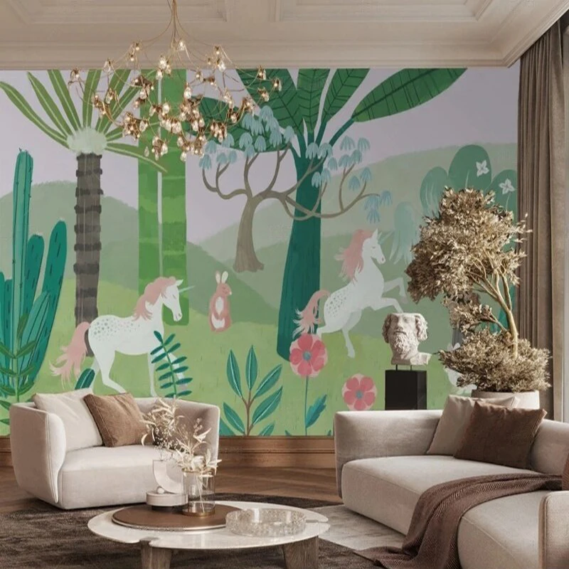 Modern and simple green plants animals interesting landscape pictures TV luxurious home decoration background wall paper