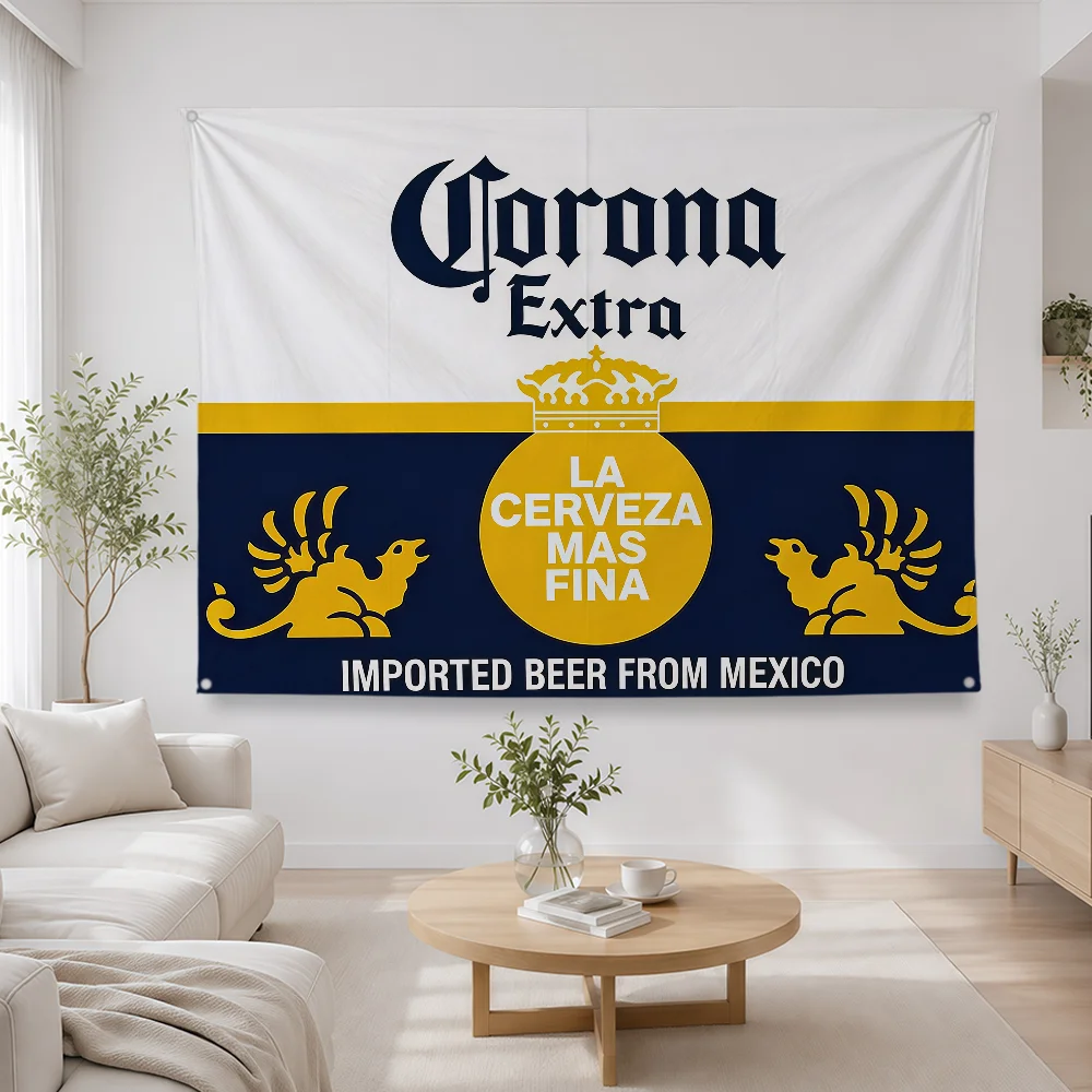 Fashion C-Corona E-Extra Beer Flag Polyester Banner Flags For Party Club Outdoor Interior Wall Paper Decoration Banner Fans Gift