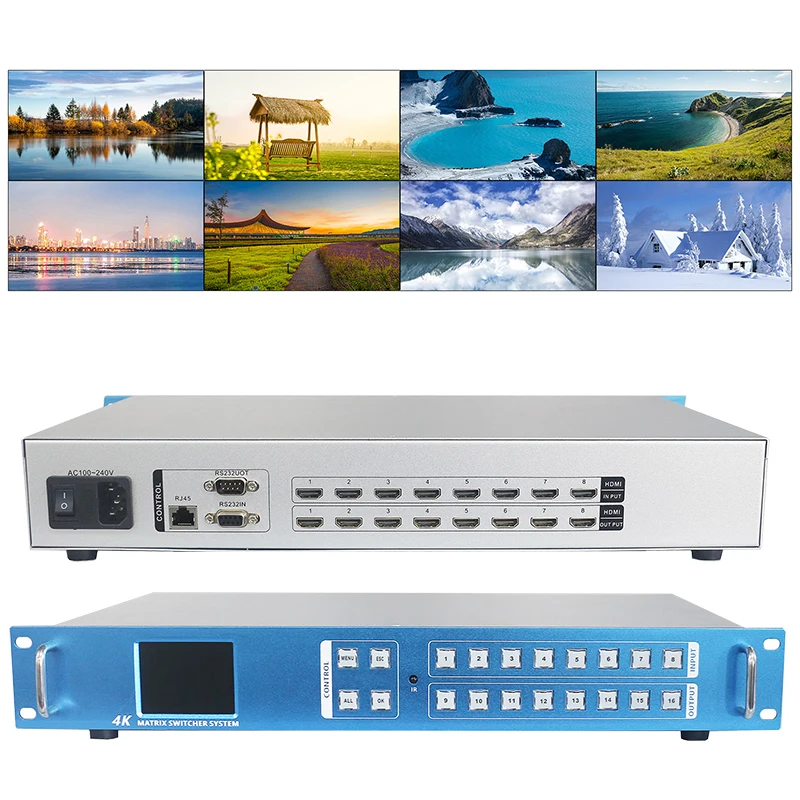 

Matrix Switcher 4x4 8x8 8x16 16x16 4K30Hz Professional Rack Video Wall Splitter For HDMI Support HDCP2.1/EDID/RS232/TCP/IP