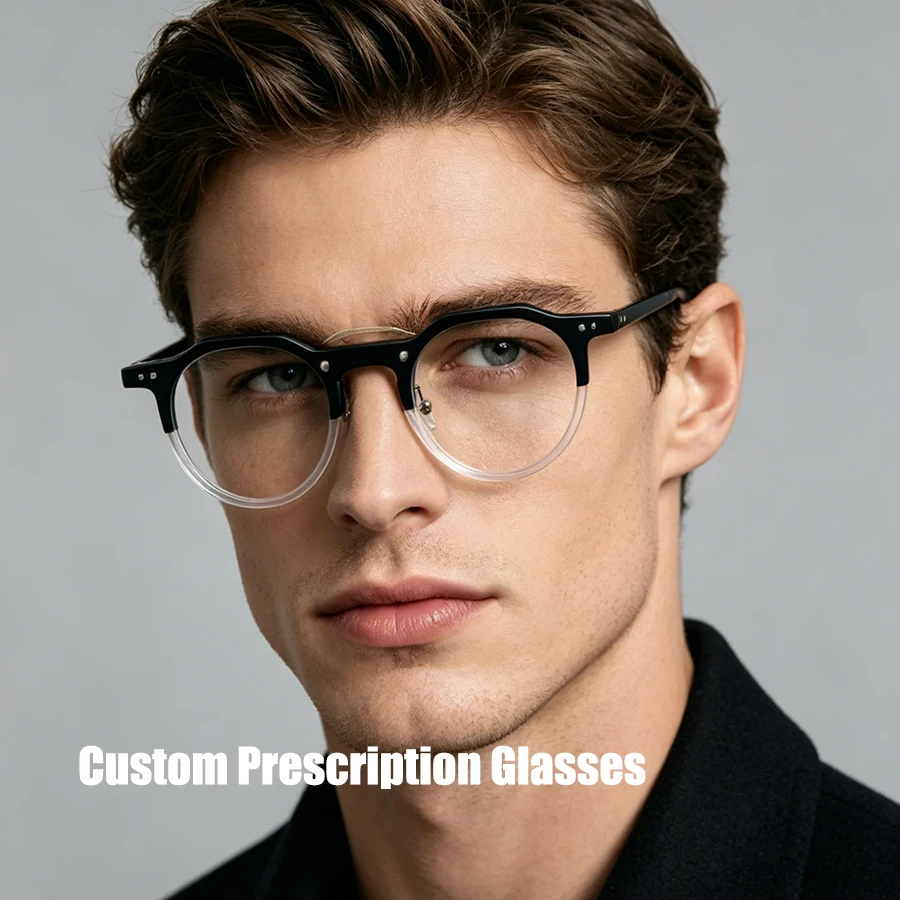 Customized Prescription Glasses Women Men Multi-Focal Progressive Photochromic Anti-Blue Light Myopia Hyperopia Lenses 5805