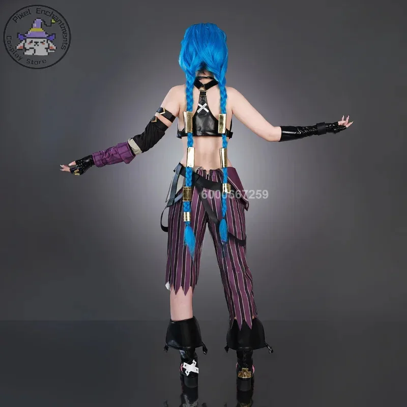 LOL Jinx Косплей Костюм Аниме LOL Arcane Jinx Косплей Униформа Одежда Хэллоуин Карнавальный Костюм На Заказ Хэллоуин Cos Comic-Con