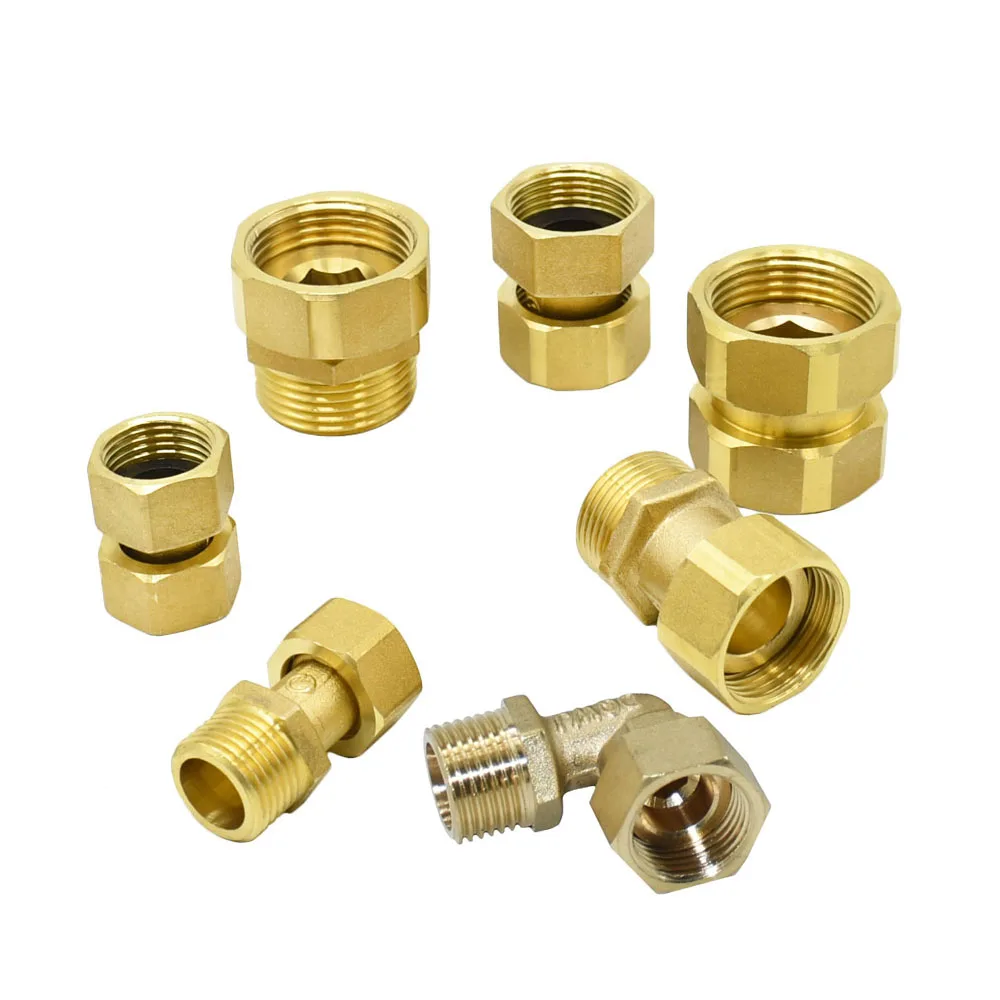 Brass G1/2 G3/4 G1 Male Female Thread Connector Elbow Copper Repair Fittings Copper Metal Threaded Water Pipe Connector