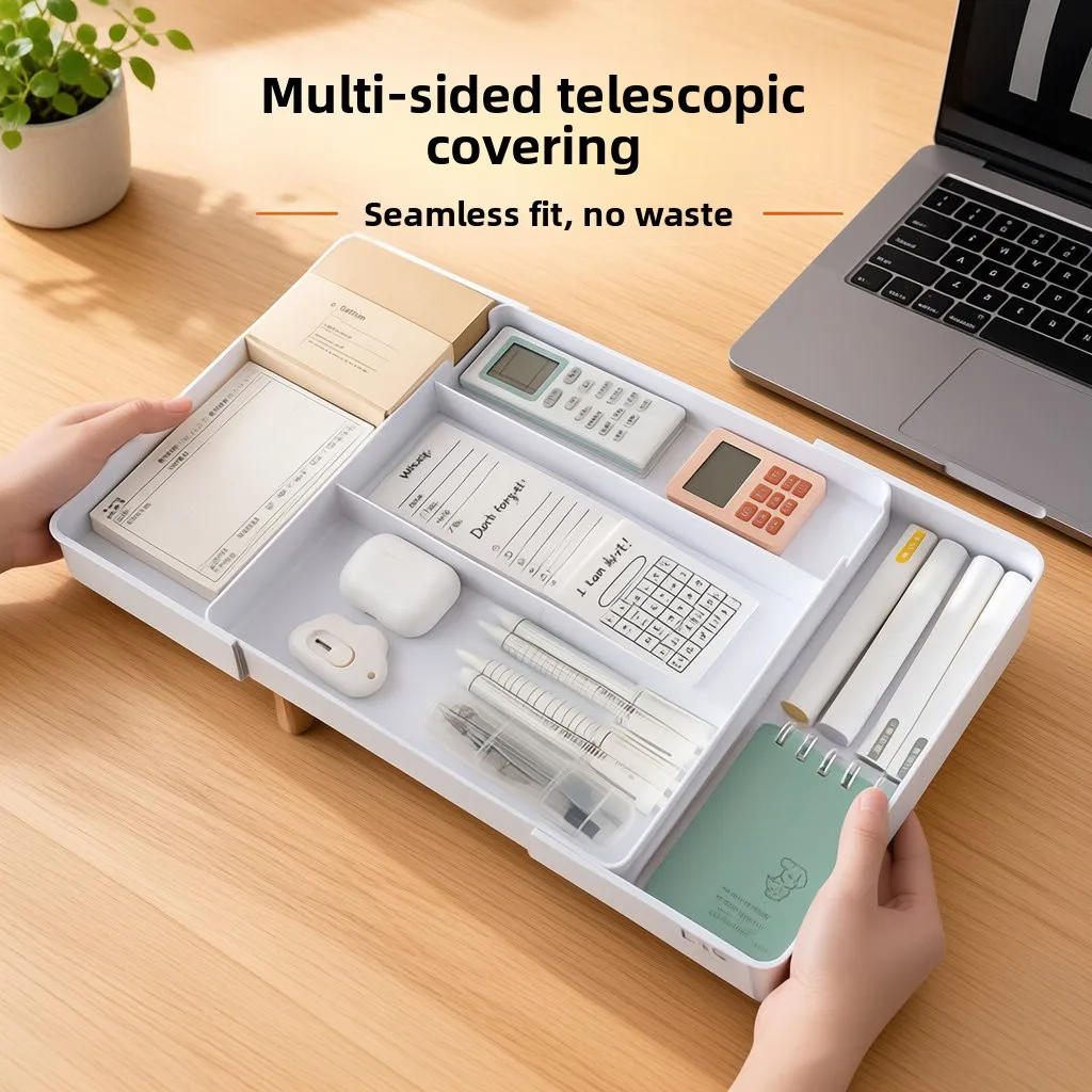 Drawer Storage Box Organizing Box Built-in Partition Retractable Classification Tableware Desktop Cosmetics Sundries Division