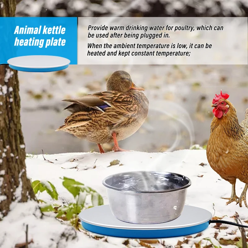 19/25cm Pigeon Drinker Heating Plate Winter Chicken Quail Poultry Drinking Water Constant Temperature Base Insulation