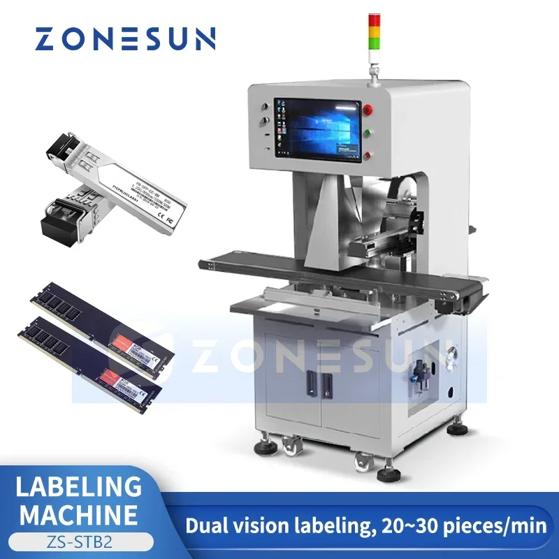 ZONESUN ZS-STB2 Automatic Flat Surface Labeling Machine Vision Inspection Labeling Machine CCD Visual Inspection Labeler