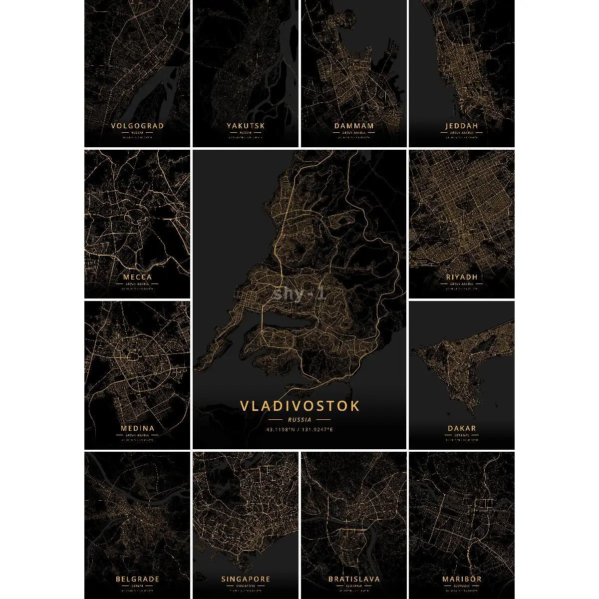 Vadivostok-Póster de mapa Vintage de Rusia, colección de decoración de pared de viaje natural para el hogar y la Oficina