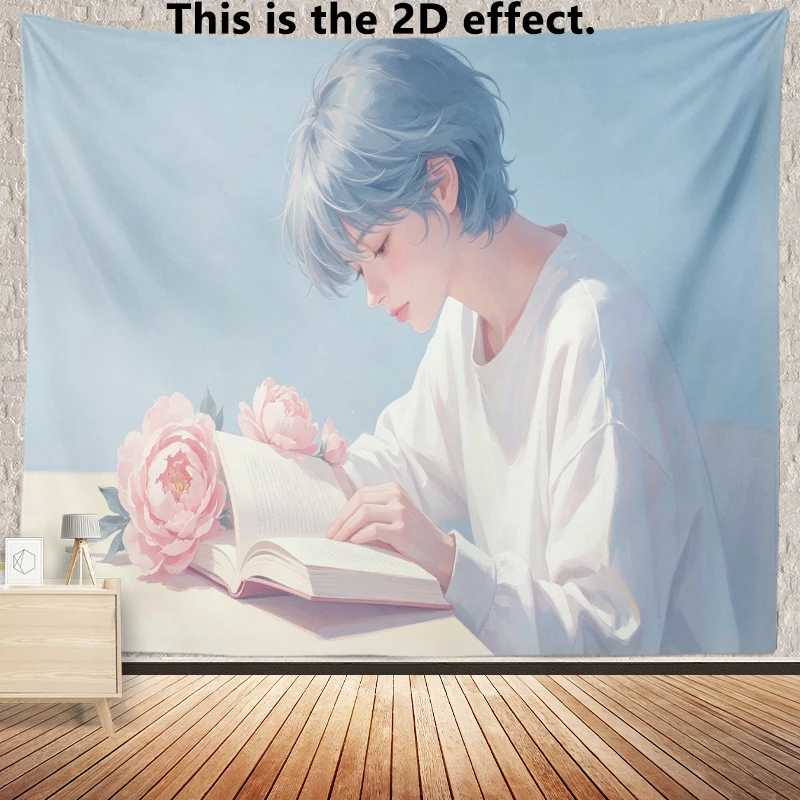 Cozy Reading Boy Background Cloth Hanging Cloth Bedroom Bedside Decorative Wall Cloth Dormitory Tapestry