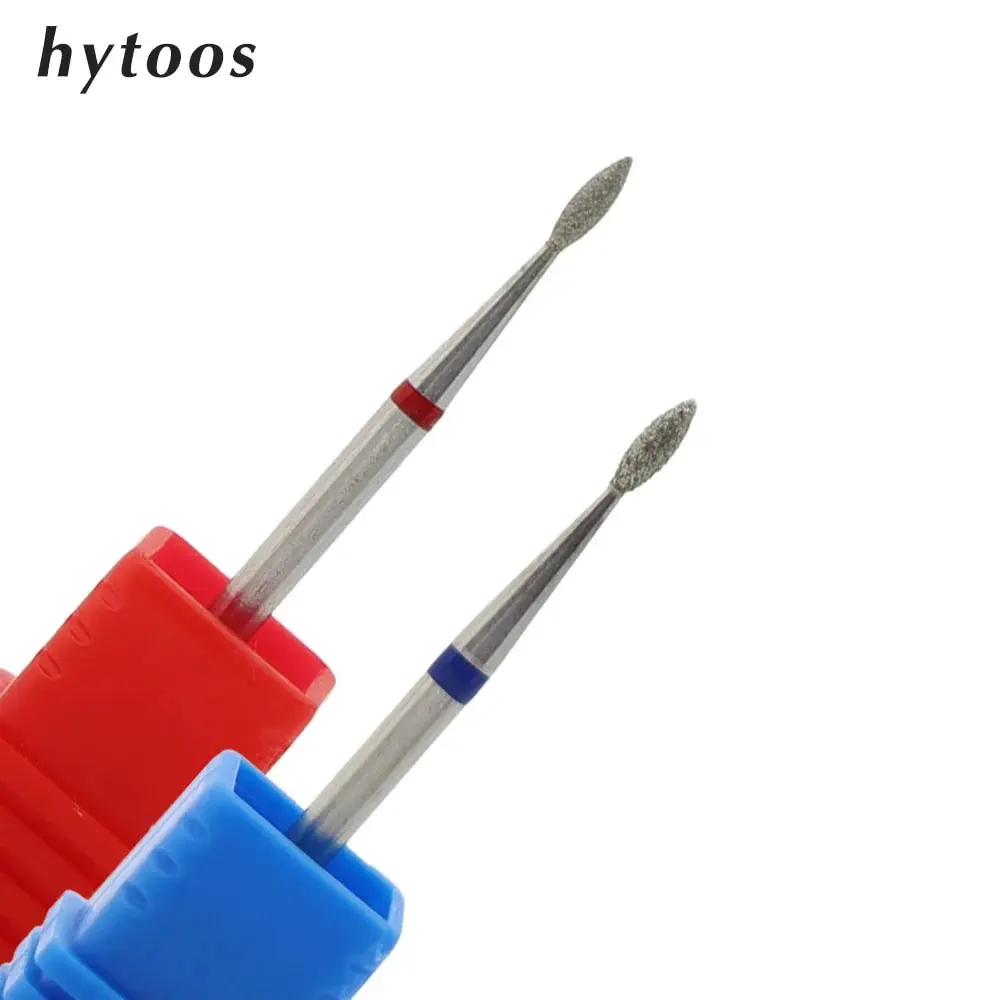 HYTOOS Flame Cone Diamond Nail Drill Bits Rotary Russian Cuticle Bit Electric Manicure Drill Nails Accessories