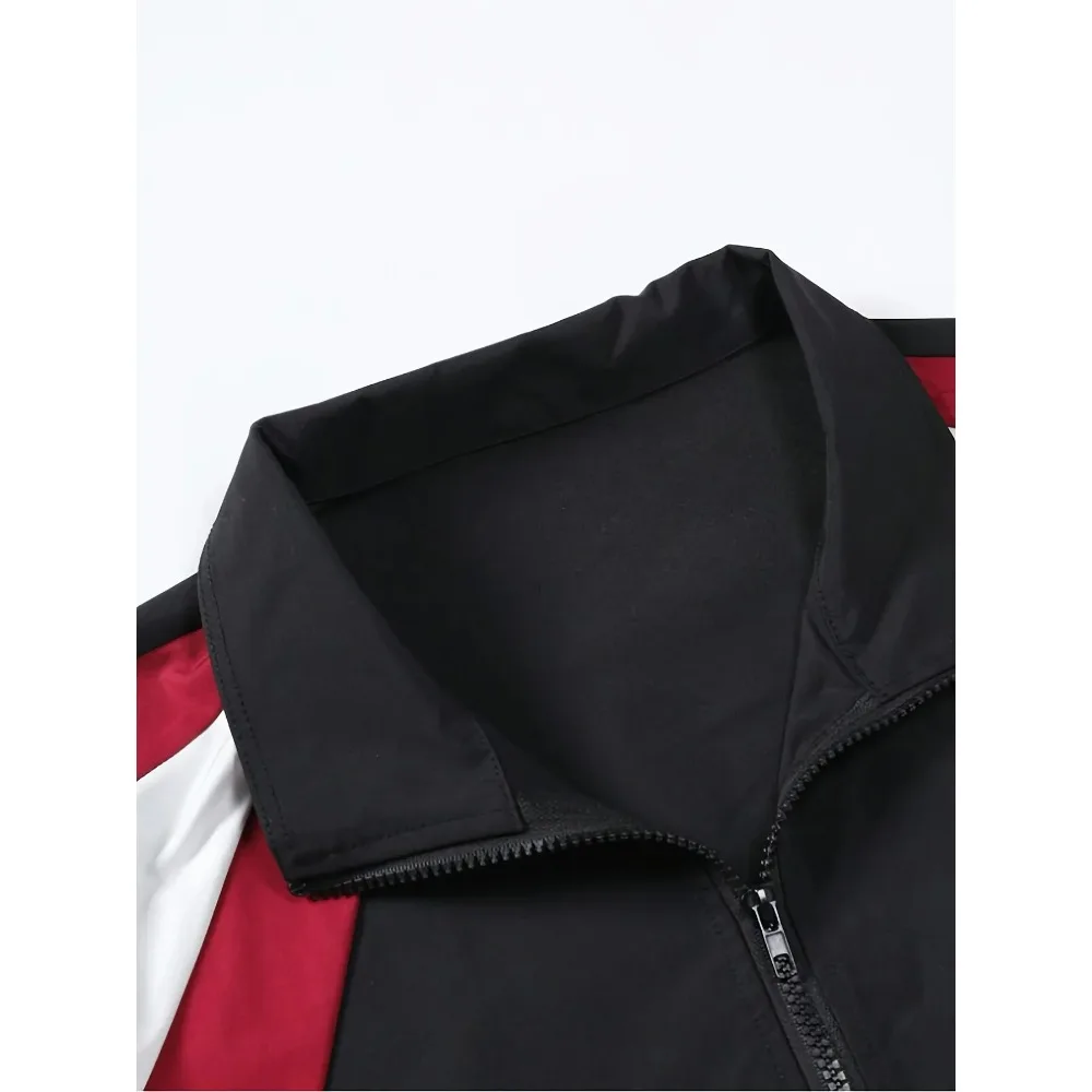 Men's Jacket with Color Blocks, Lightweight, Casual, Travel, Wind and Wear Resistant, High Quality Fabric, Bridegroom Gift