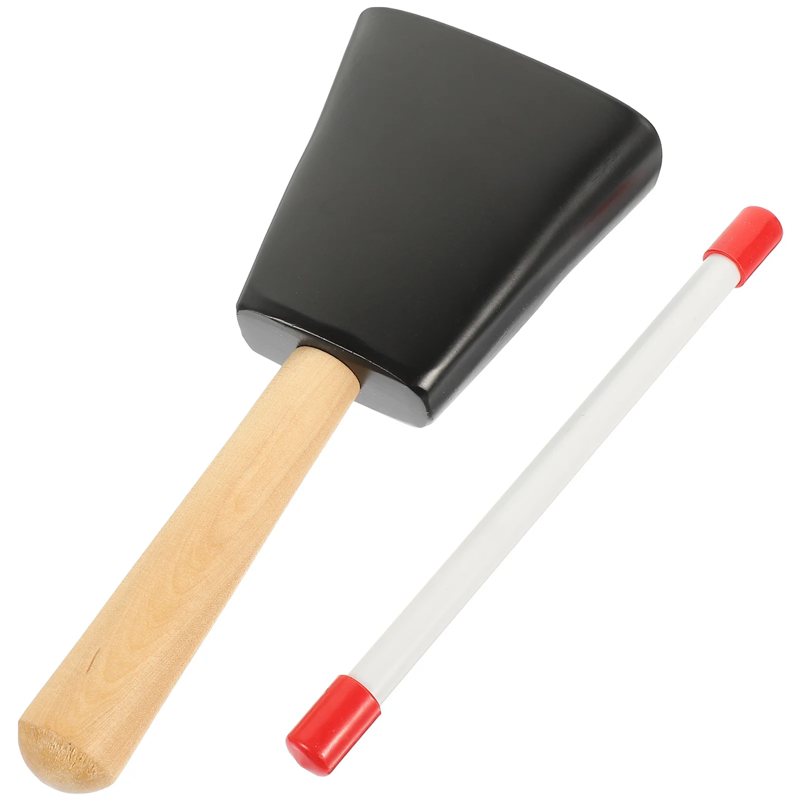 1 セット子供のためのカウベル木製ハンドルミュージカルカウベル用品子供楽器パーカッション早期学習アクセサリー